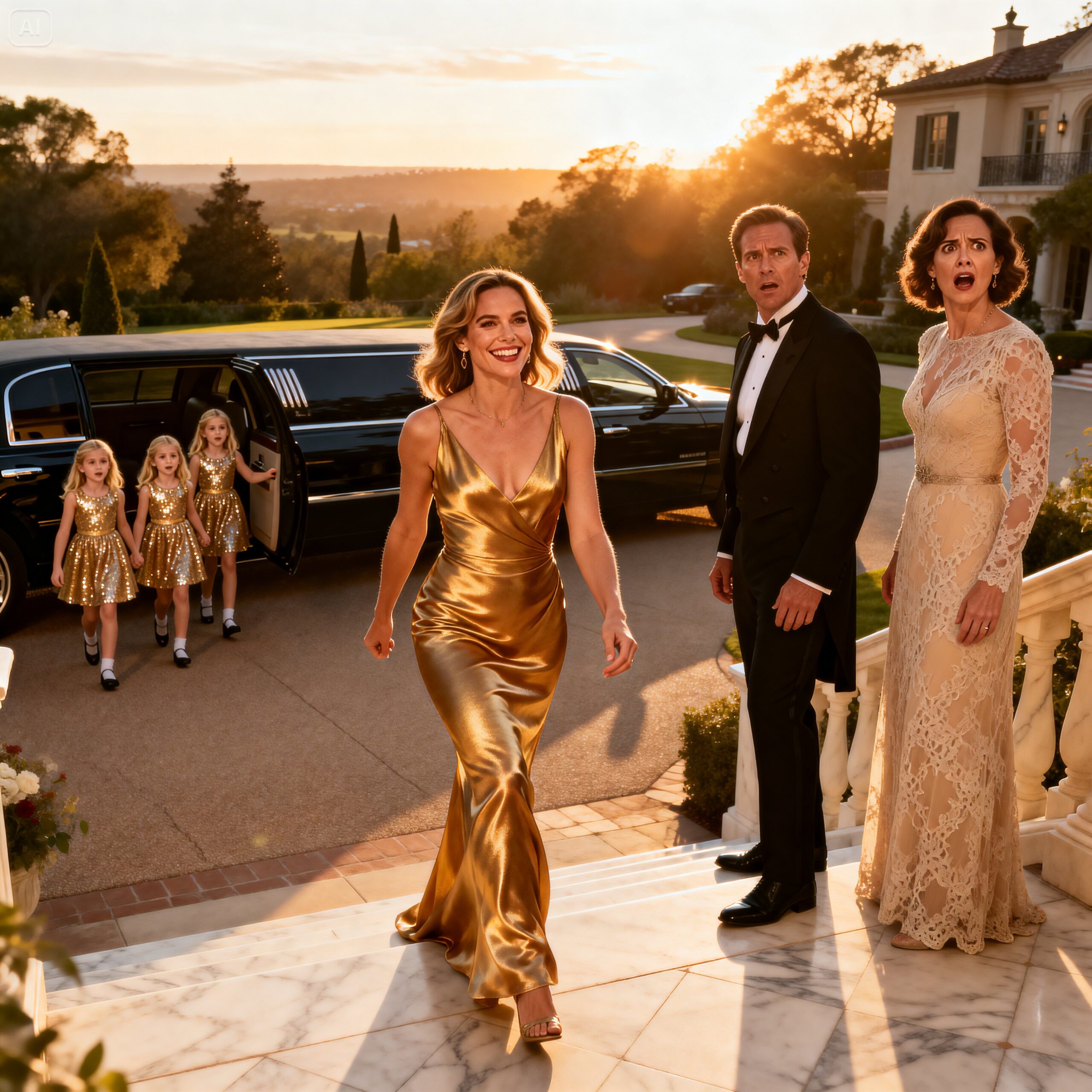 vf-He invited his poor ex-wife to humiliate her at her wedding—but she arrived in a limousine with her triplets…