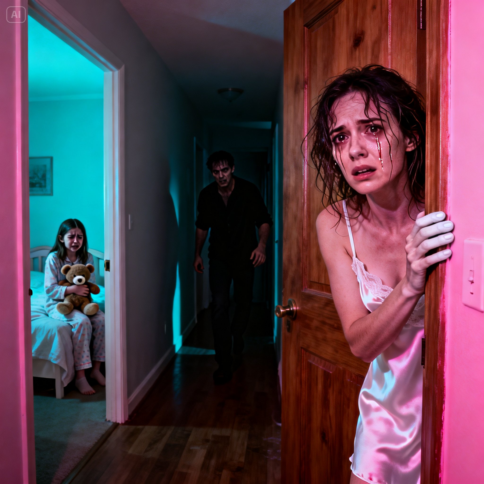 It was three in the morning when I jolted awake to the sound of my daughter’s bedroom door opening. My husband was going in again, just like every night. Shaking, I opened the hidden camera app I’d secretly placed inside her teddy bear days earlier. Through my phone, I heard my daughter’s small, frightened voice begging him to stop. I leapt from the bed, my heart shattering—but what I saw next was worse than anything I could have imagined. Moms… what am I supposed to do?