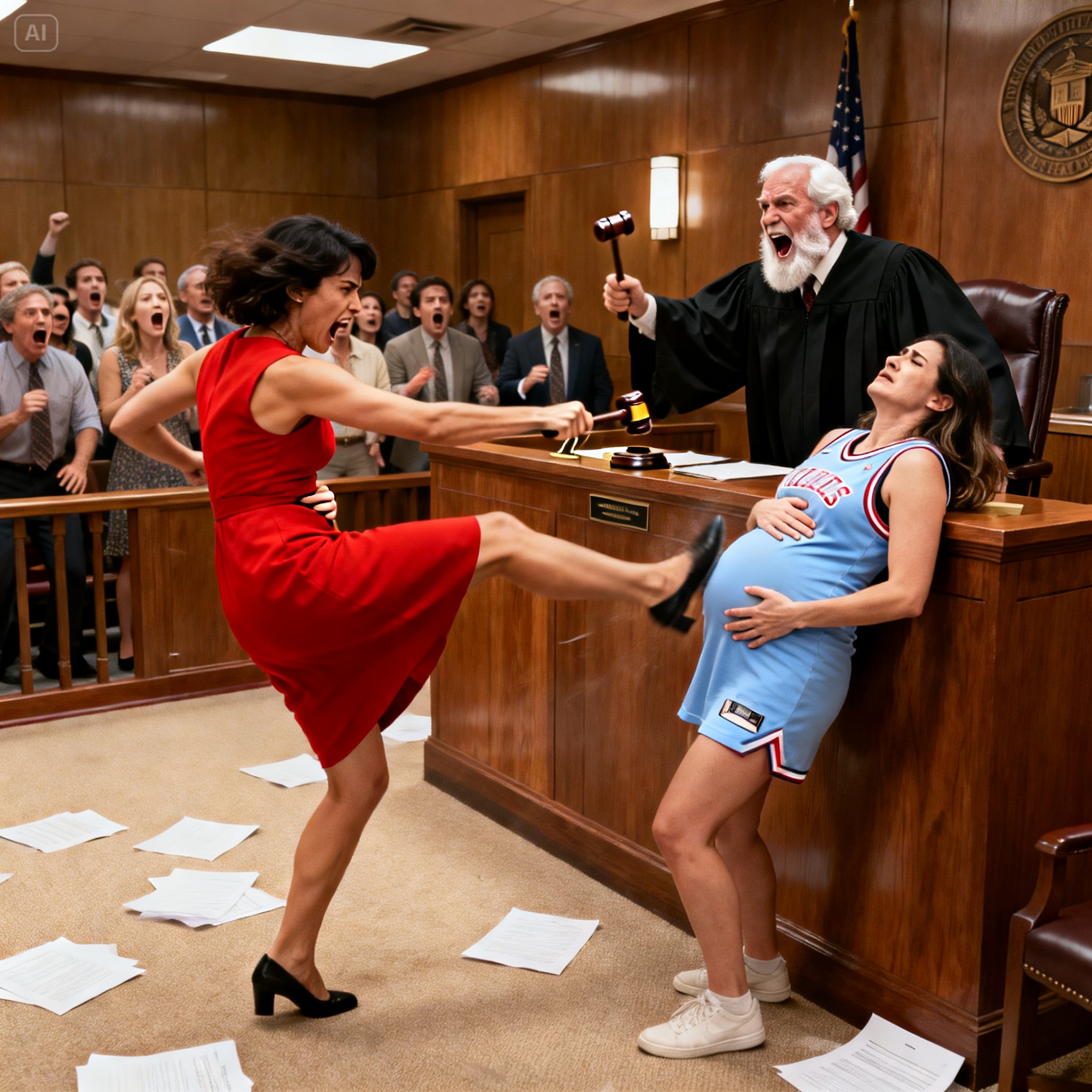 The mistress kicked the pregnant wife in the stomach inside the courtroom. The billionaire smiled, convinced he had already won. What he didn’t know was that the judge watching from the bench was the father his wife never knew she had—and the judge wasn’t merely observing, he was hunting….