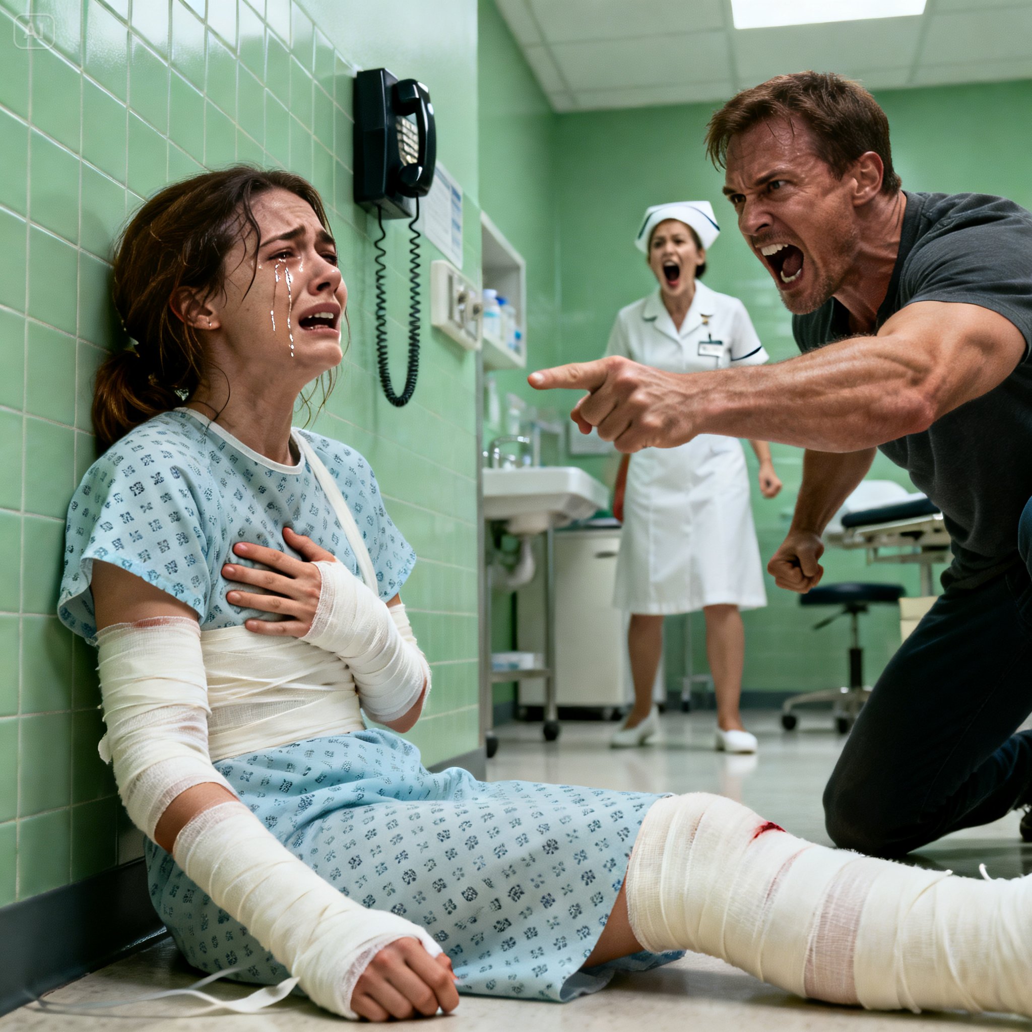 I was still shaking on the gynecologist’s chair when he burst in and shouted, “Choose how you pay… or get out.” “I said no,” I whispered. The slap came so fast I hit the floor, pain exploding in my ribs. He leaned over me and sneered, “You think you’re too good for it?” That was the moment I realized… this wasn’t going to stay hidden.