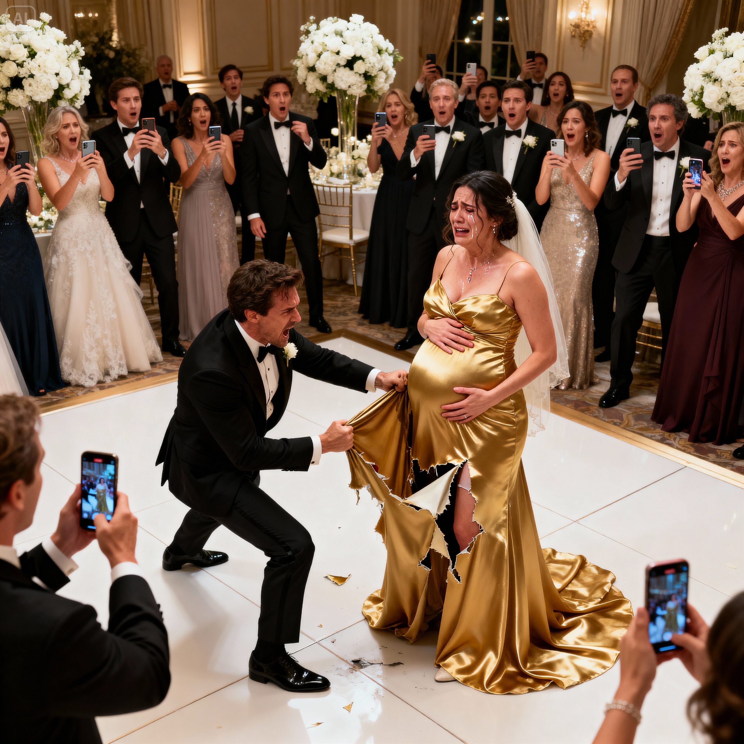 He Ripped His Pregnant Ex-Wife’s Dress At His Wedding to Disgrace Her — But What She Did Next Left Everyone Speechless…