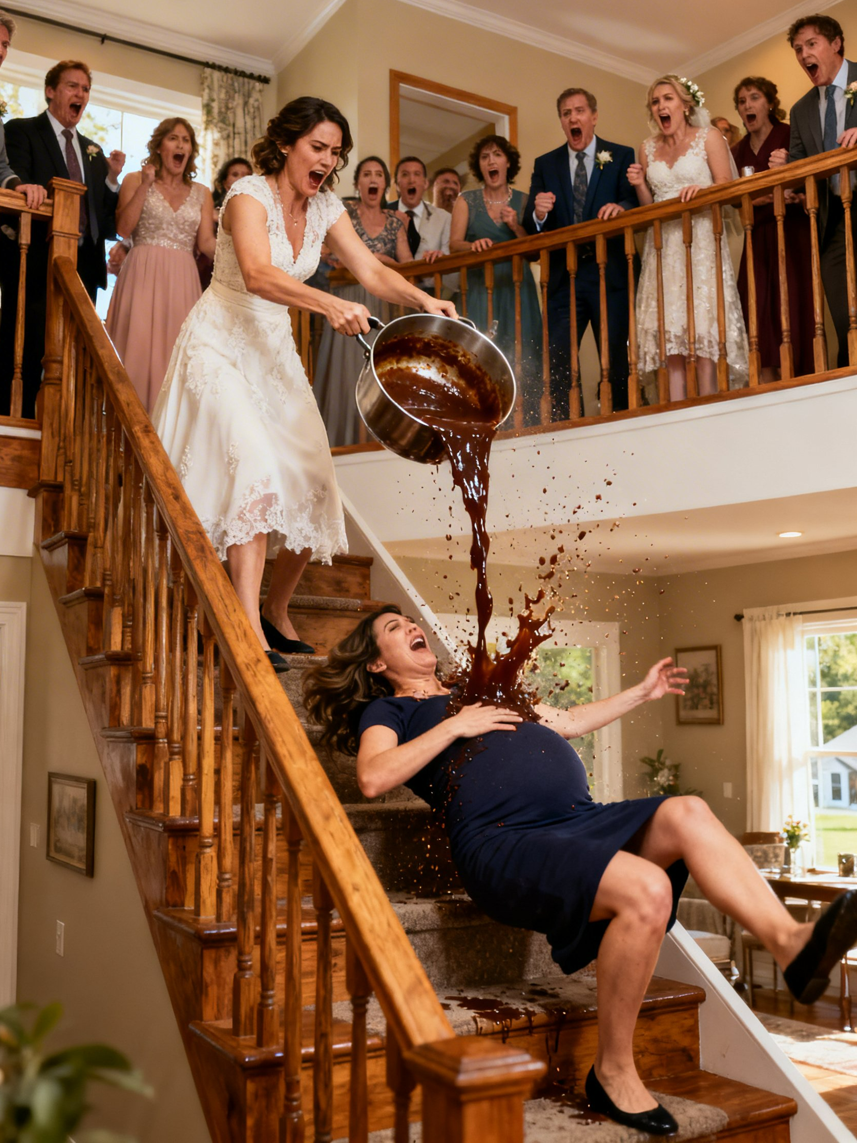 Eight Months Pregnant, I Walked Into My Sister’s Reunion—She Dumped Scalding Gravy, Then I Fell