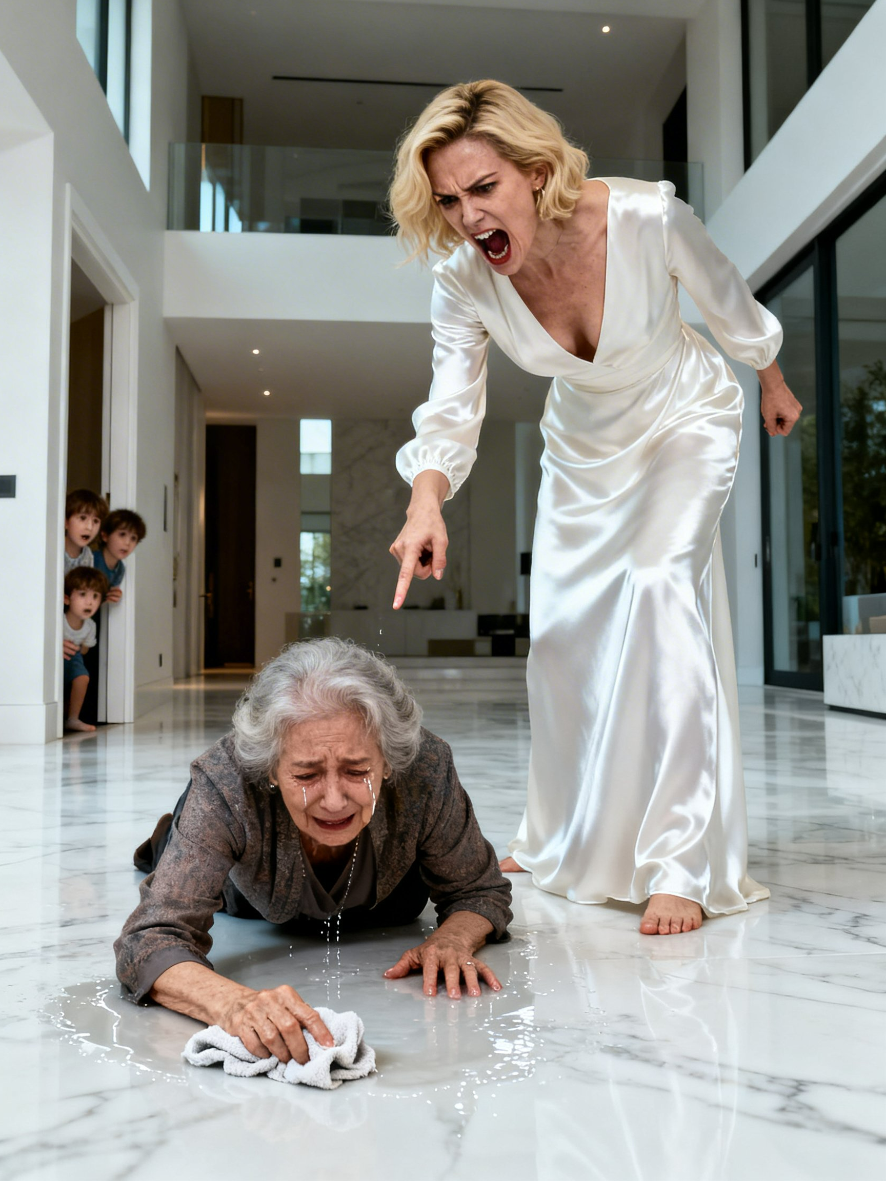 I Came Home Early From Mexico—And Found My Wife Forcing My Mother to Scrub on Her Knees While My Twins Cried in the Hall