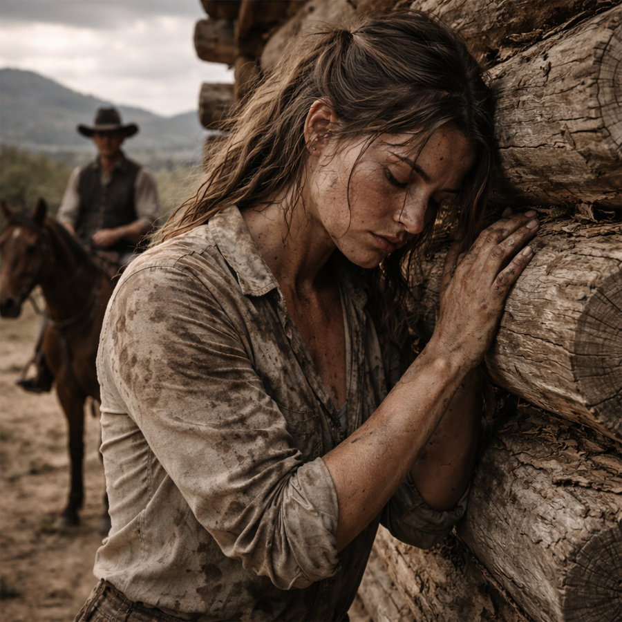 The hammer slipped from her numb fingers and struck the half-raised beam with a dull, unhappy clang before tumbling into the snow.
