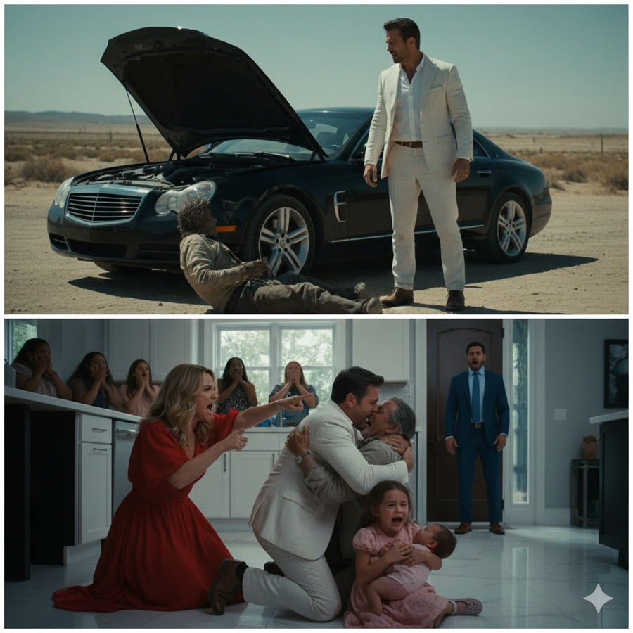 Is there any mechanic here? Anyone at all? Mike’s voice cut through the hot afternoon like a whip. The bonnet of his expensive black SUV was wide open.