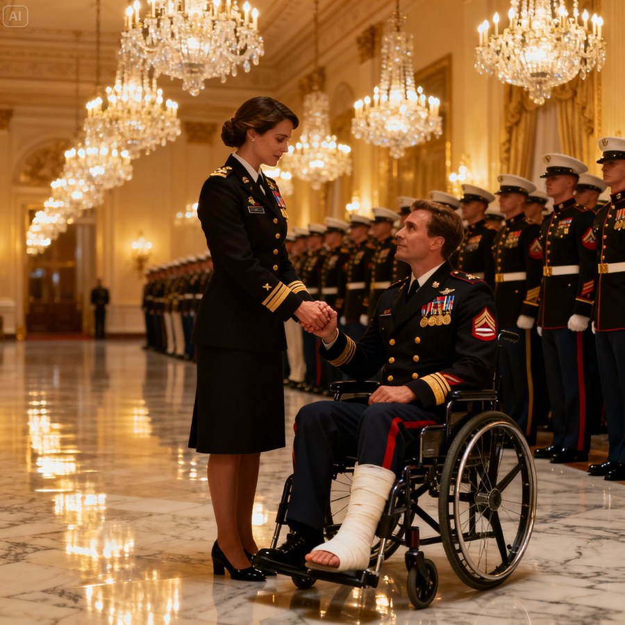 He Mocked Her at a Military Gala — Minutes Later, She Took the Floor With a Wounded Officer, and the Man Everyone Feared Couldn’t Hold Back His Tears