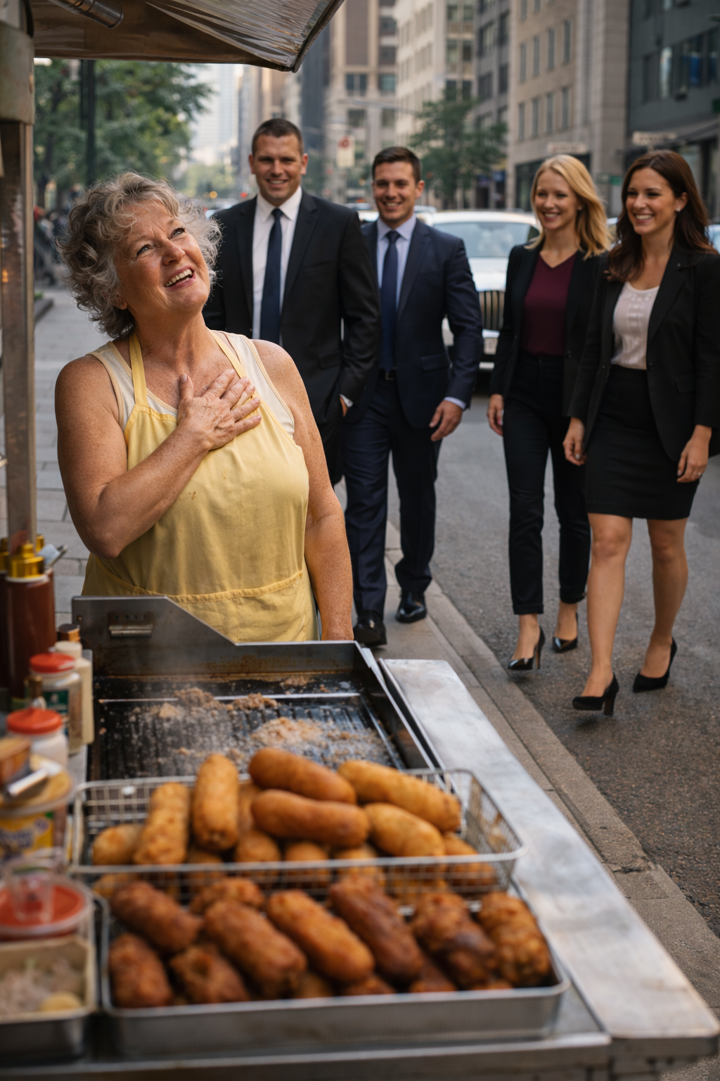 The sound of three engines preceded the cars’ arrival.