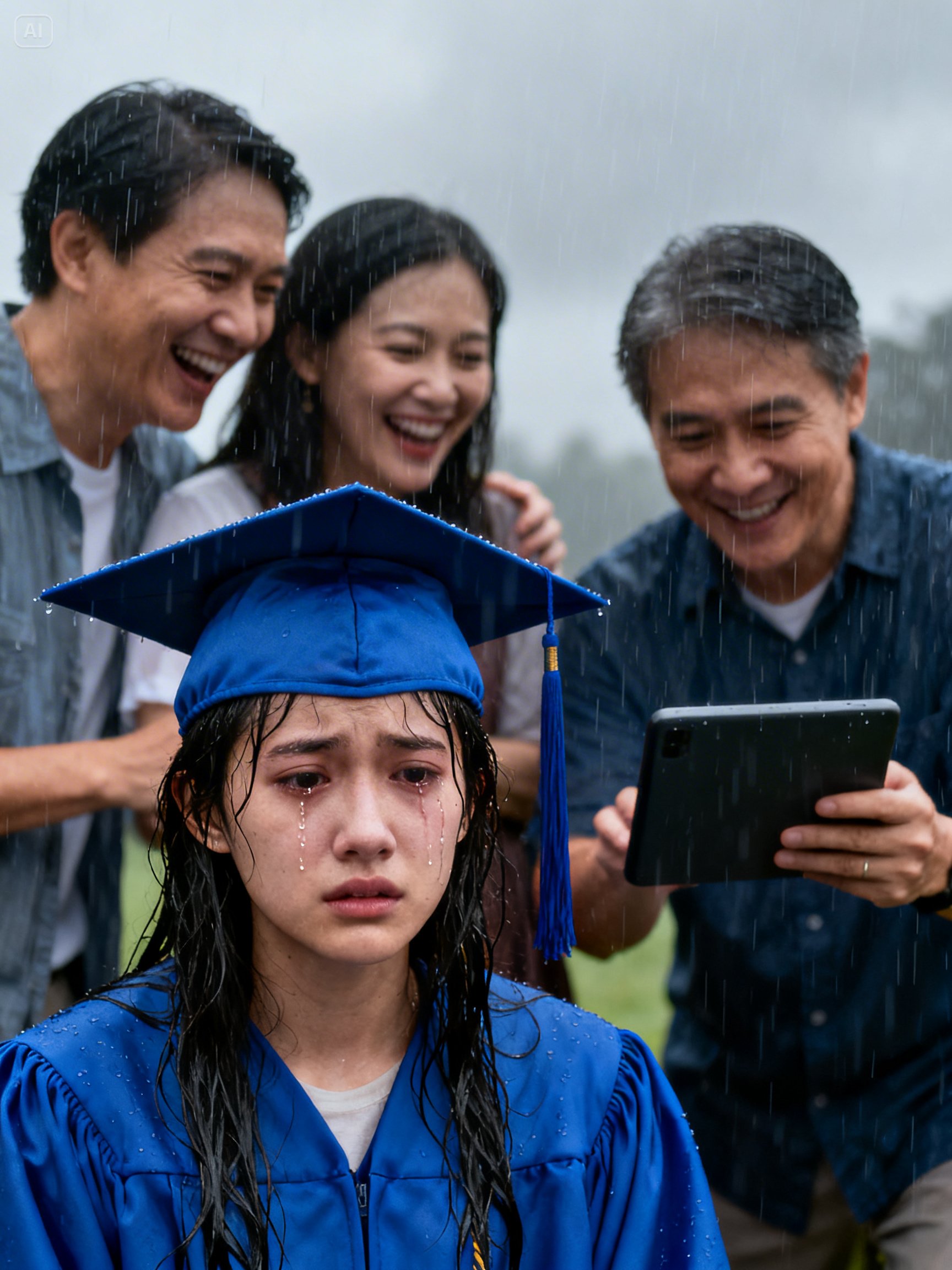 The night my parents threw me out, the sky opened like it had been waiting.