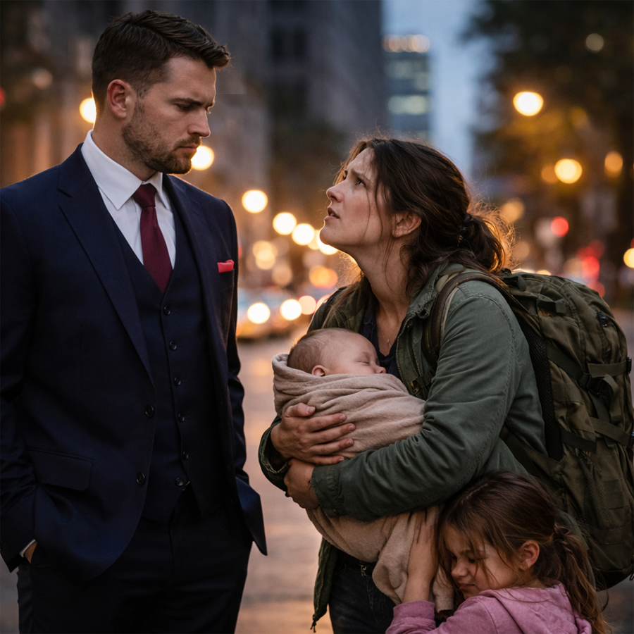 A metal keychain hit the pavement and flashed under the streetlight.